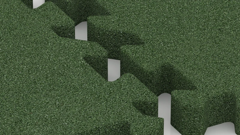 Jigsaw interlock with slight rounded bevel