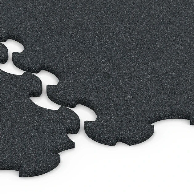 Großaufnahme vom Verbindungssystem von WARCO-Boden 7086 - Rubber Dog Floor Mat im Farbdesign Anthracite. Abmessungen 102,5 x 102,5 x 1,5 cm | 1,05 m².