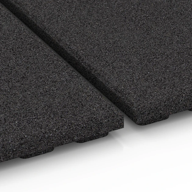 Großaufnahme vom Verbindungssystem von WARCO-Boden 6383 -  im Farbdesign Anthracite. Abmessungen 100 x 100 x 4 cm.