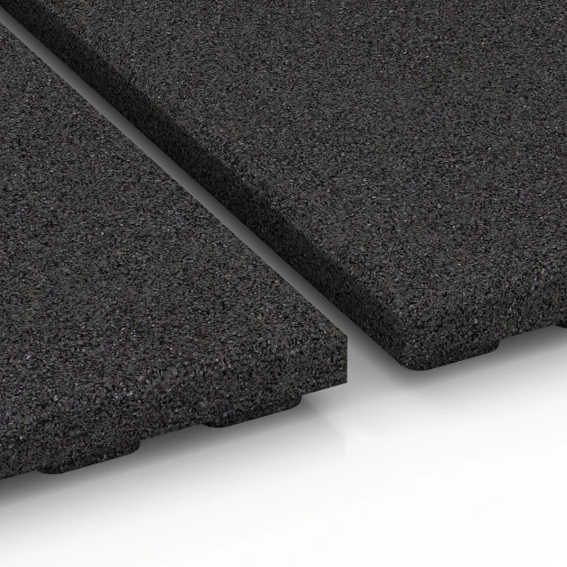 Großaufnahme vom Verbindungssystem von WARCO-Boden 6387 - Stable Mat Luxury im Farbdesign Anthracite. Abmessungen 100 x 100 x 4,5 cm | 1,00 m².