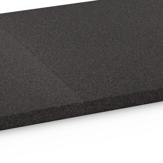 Großaufnahme vom Verbindungssystem von WARCO-Boden 6484 - Base Layer CL 2 im Farbdesign Anthracite. Abmessungen 52 x 52 x 2,7 cm.