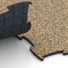 Großaufnahme vom Verbindungssystem von WARCO-Boden 6840 - Fitness Active Floor System im Farbdesign Rattan. Abmessungen 97,1 x 97,1 × 1,8 cm.
