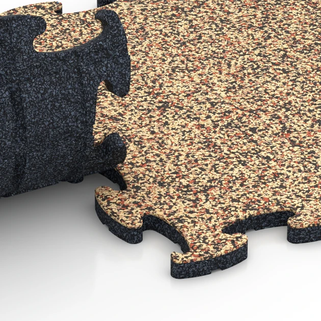Großaufnahme vom Verbindungssystem von WARCO-Boden 6772 - Pool Surround Tiles im Farbdesign Terracotta. Abmessungen 28,9 x 28,9 x 1,8 cm.
