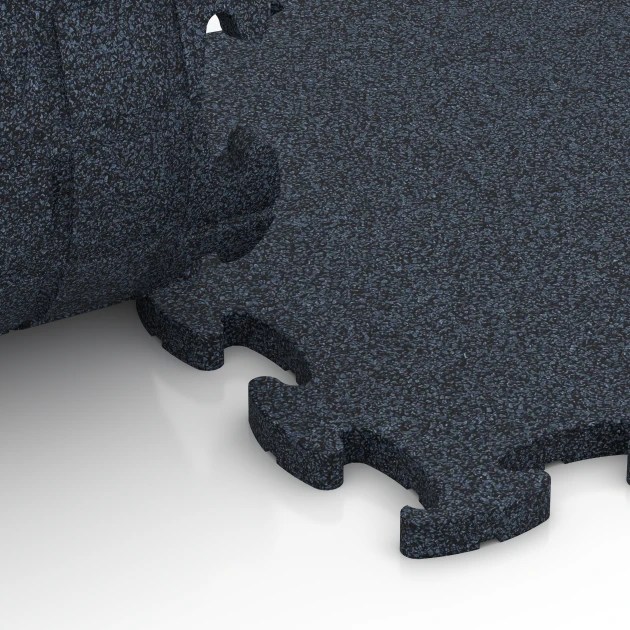 Großaufnahme vom Verbindungssystem von WARCO-Boden 6960 - Fitness Premium Gym Flooring im Farbdesign Anthracite. Abmessungen 45,9 x 45,9 x 1,8.