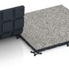 Großaufnahme vom Verbindungssystem von WARCO-Boden 7133 - Outdoor Gym Flooring im Farbdesign Grey granite. Abmessungen 60 x 60 x 3 cm | 0,36 m².
