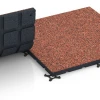Großaufnahme vom Verbindungssystem von WARCO-Boden 7136 - Outdoor Gym Flooring im Farbdesign Embers. Abmessungen 60 x 60 x 3 cm | 0,36 m².