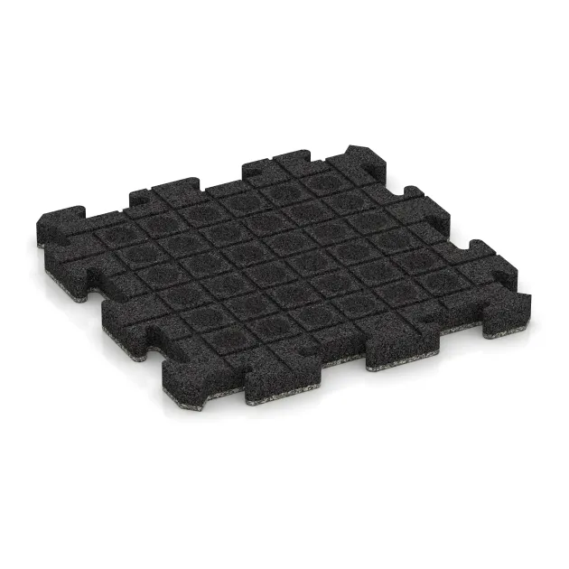 Aufsicht auf die Unterseite, also die Bodenseite von WARCO-Formteil 2841 - Outdoor click tile im Format 500 x 500 x 40 mm.