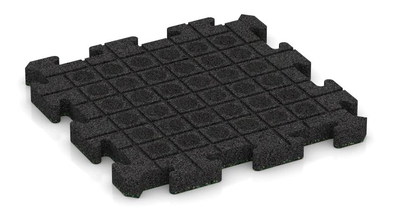 Drainage channels and domes in a square pattern