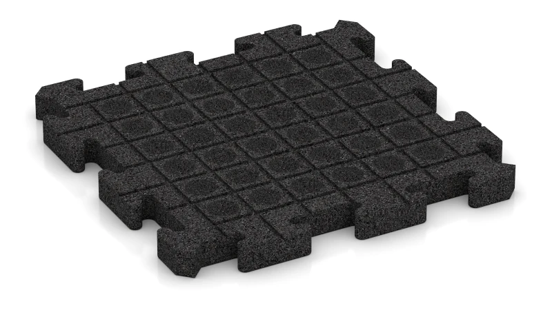 Drainage channels and domes in a square pattern