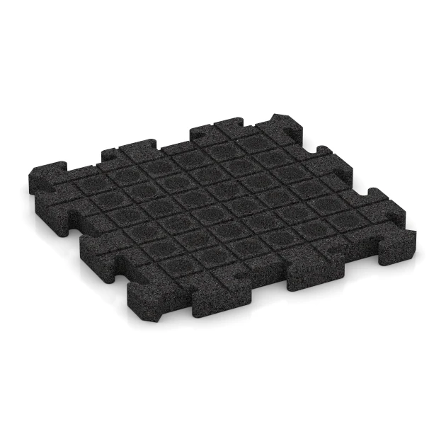 Aufsicht auf die Unterseite, also die Bodenseite von WARCO-Formteil 2960 - Interlocking playground safety tile im Format 50 x 50 x 4 cm | 0,25 m².