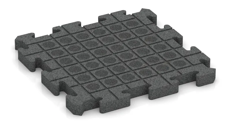 Drainage channels and domes in a square pattern