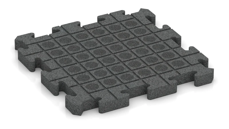 Drainage channels and domes in a square pattern