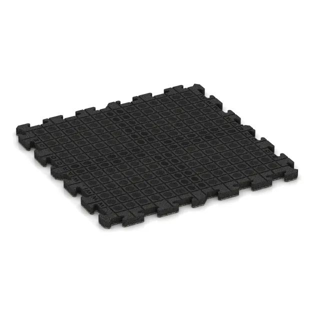 Aufsicht auf die Unterseite, also die Bodenseite von WARCO-Formteil 3407 - Fitness Floor Protection Mat HD im Format 1000 x 1000 x 40 mm.