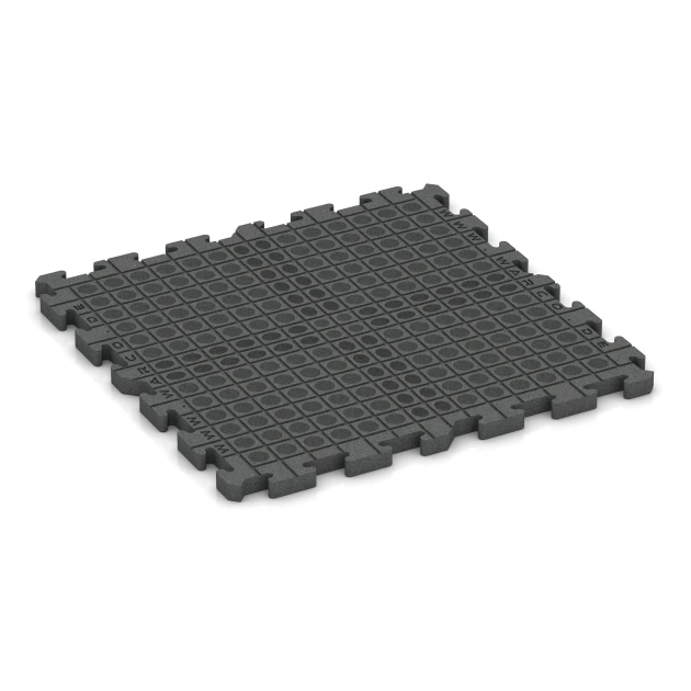 Aufsicht auf die Unterseite, also die Bodenseite von WARCO-Formteil 6081 - Outdoor Event Click Tile im Format 100 x 100 x 4 cm | 1,00 m².