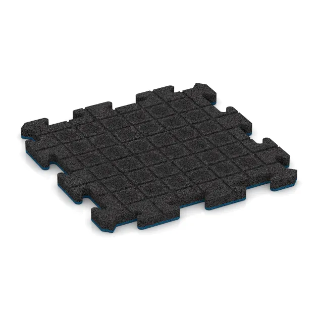 Aufsicht auf die Unterseite, also die Bodenseite von WARCO-Formteil 5303 - Interlocking playground safety tile im Format 500 x 500 x 30 mm.