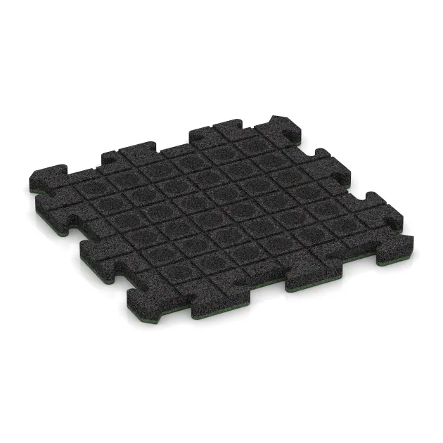 Aufsicht auf die Unterseite, also die Bodenseite von WARCO-Formteil 5306 - Interlocking playground safety tile im Format 500 x 500 x 30 mm.