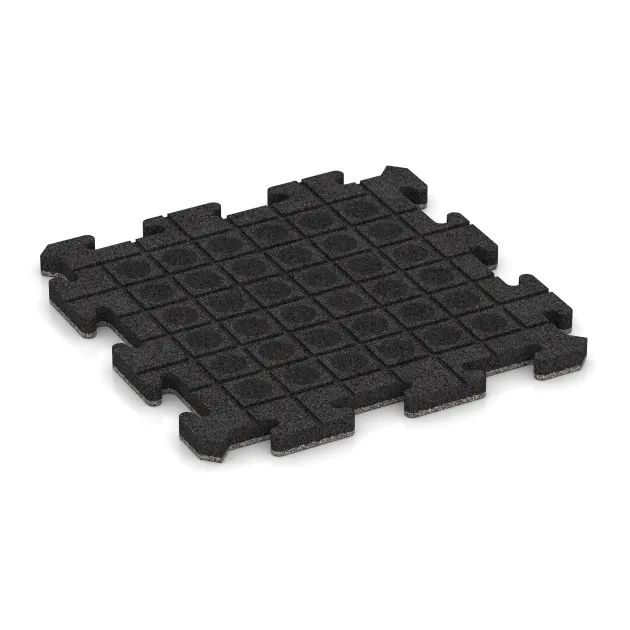 Aufsicht auf die Unterseite, also die Bodenseite von WARCO-Formteil 4544 - Rubber sports surface HD im Format 500 x 500 x 30 mm.
