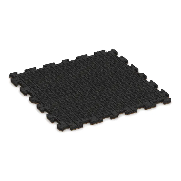 Aufsicht auf die Unterseite, also die Bodenseite von WARCO-Formteil 3230 - Fitness Floor Protection Mat HD im Format 1000 x 1000 x 30 mm.
