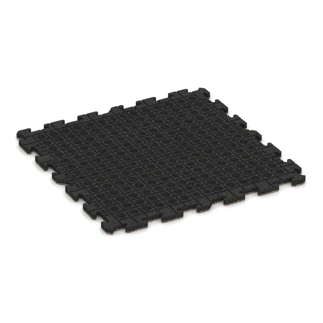 Aufsicht auf die Unterseite, also die Bodenseite von WARCO-Formteil 3234 - Fitness Floor Protection Mat HD im Format 1000 x 1000 x 30 mm.