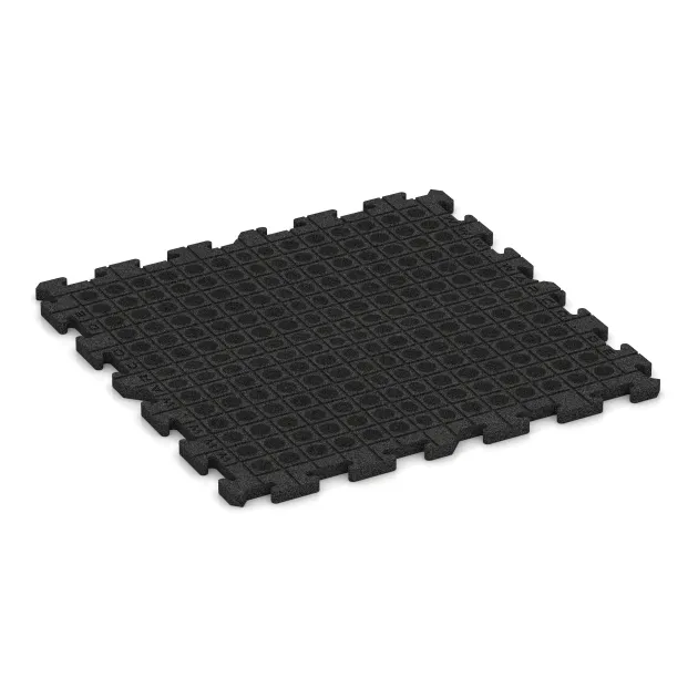 Aufsicht auf die Unterseite, also die Bodenseite von WARCO-Formteil 3330 - Fitness Floor Protection Mat HD im Format 1000 x 1000 x 30 mm.
