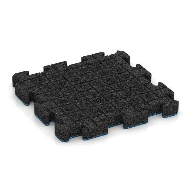 Aufsicht auf die Unterseite, also die Bodenseite von WARCO-Formteil 3027 - Outdoor click tile im Format 500 x 500 x 50 mm.