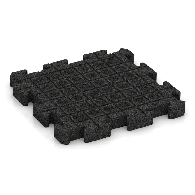 Aufsicht auf die Unterseite, also die Bodenseite von WARCO-Formteil 4085 - Paddock mat im Format 500 x 500 x 50 mm.