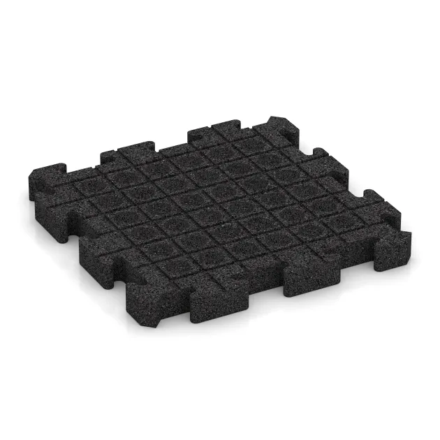 Aufsicht auf die Unterseite, also die Bodenseite von WARCO-Formteil 3132 - Outdoor click tile im Format 500 x 500 x 50 mm.