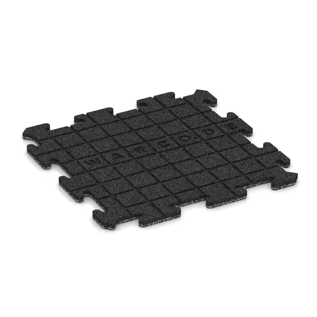 Aufsicht auf die Unterseite, also die Bodenseite von WARCO-Formteil 0048 - Balcony tile im Format 500 x 500 x 18 mm.