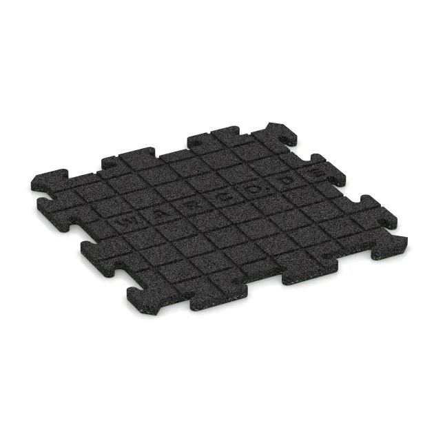 Aufsicht auf die Unterseite, also die Bodenseite von WARCO-Formteil 0050 - Balcony tile im Format 500 x 500 x 18 mm.