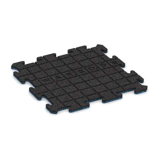 Aufsicht auf die Unterseite, also die Bodenseite von WARCO-Formteil 0064 - Play mat im Format 500 x 500 x 18 mm.