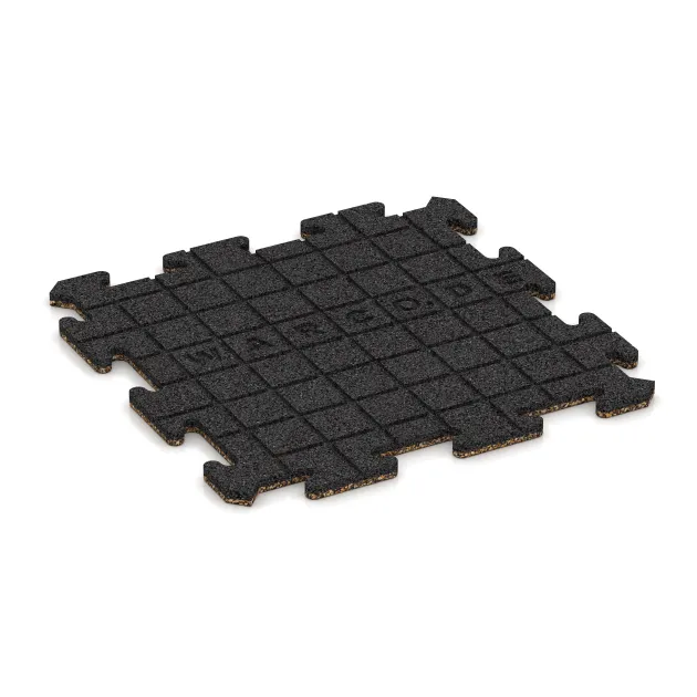 Aufsicht auf die Unterseite, also die Bodenseite von WARCO-Formteil 0043 - Balcony tile 1.8 cm – weatherproof im Format 500 x 500 x 18 mm.