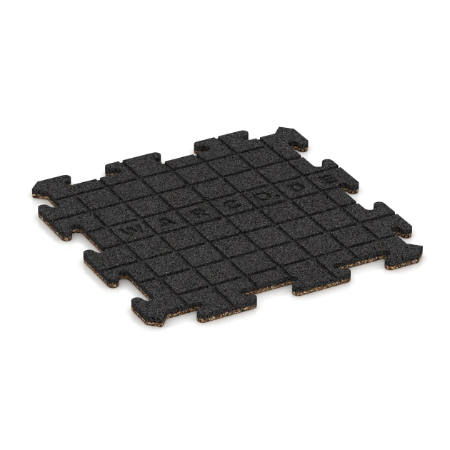 Aufsicht auf die Unterseite, also die Bodenseite von WARCO-Formteil 0151 - Fitness Floor Mat 18 mm im Format 50 x 50 x 1,8 cm | 0,25 m².