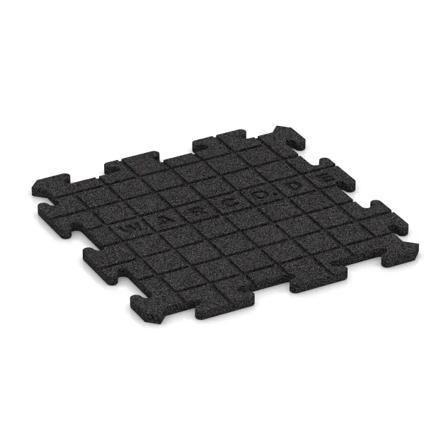 Aufsicht auf die Unterseite, also die Bodenseite von WARCO-Formteil 0164 - Balcony tile im Format 500 x 500 x 18 mm.