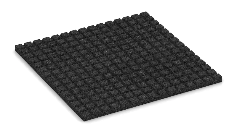 Structure of 15 mm high truncated pyramids