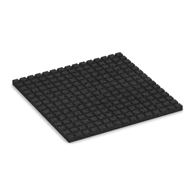 Aufsicht auf die Unterseite, also die Bodenseite von WARCO-Formteil 3640 - Stable mat HD im Format 100 x 100 x 4 cm.
