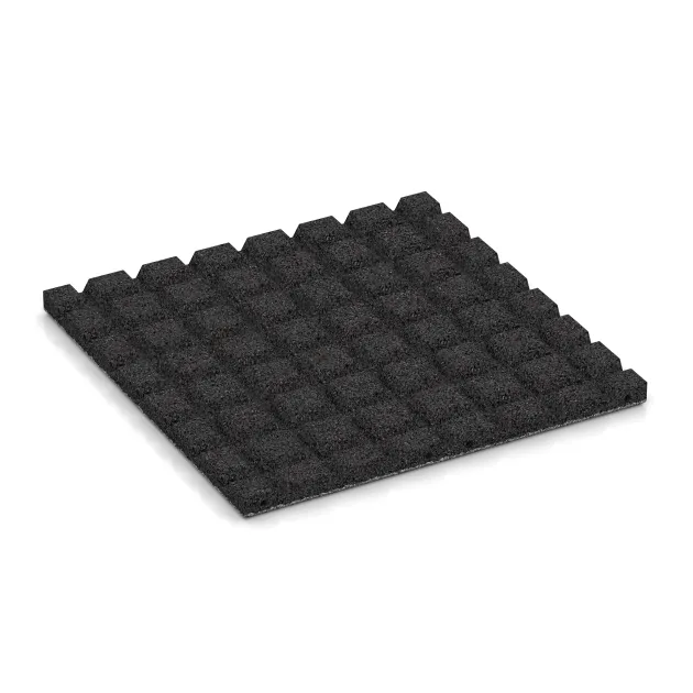 Aufsicht auf die Unterseite, also die Bodenseite von WARCO-Formteil 5475 - Terrace tile 3 cm im Format 500 x 500 x 30 mm.