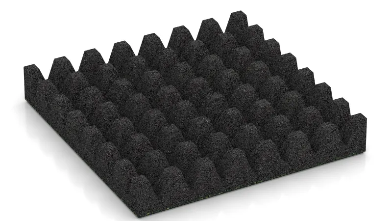 Structure of 50 mm high truncated pyramids