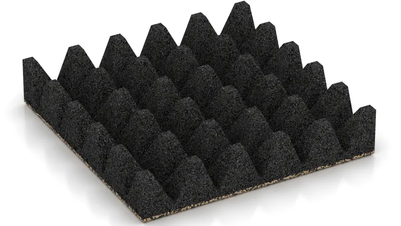 Structure of 75 mm high truncated pyramids