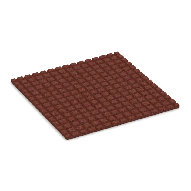 Aufsicht auf die Unterseite, also die Bodenseite von WARCO-Formteil 0751 - Kick protection wall mat – impact protection mat im Format 1000 x 1000 x 30 mm.