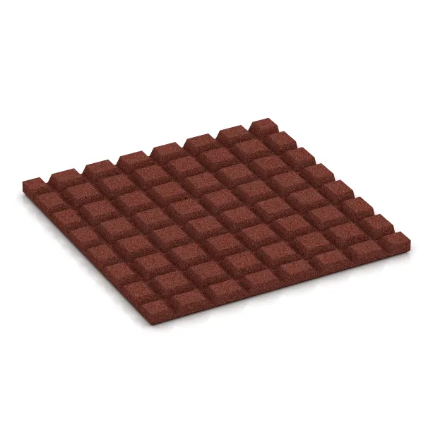Aufsicht auf die Unterseite, also die Bodenseite von WARCO-Formteil 0527 - Wall protection tile im Format 500 x 500 x 25 mm.