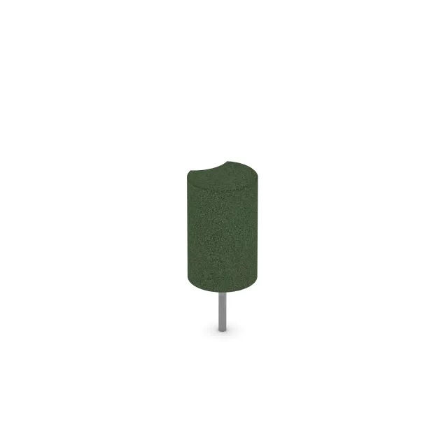 Aufsicht auf die Unterseite, also die Bodenseite von WARCO-Formteil 2552 - Rubber granulate palisade im Format ø 250 x 400 mm.
