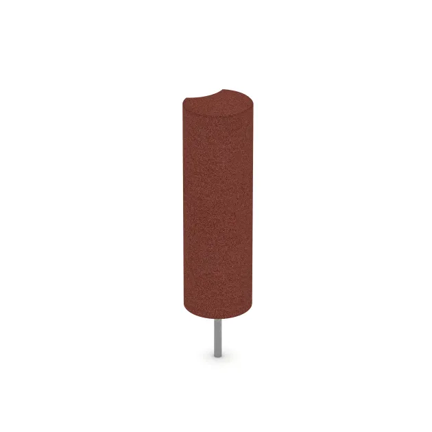 Aufsicht auf die Unterseite, also die Bodenseite von WARCO-Formteil 2561 - Rubber granulate palisade im Format ø 250 x 800 mm.
