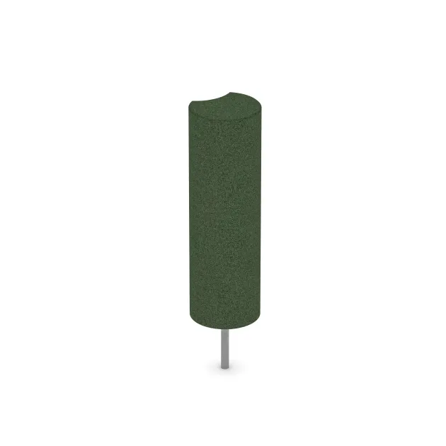 Aufsicht auf die Unterseite, also die Bodenseite von WARCO-Formteil 2564 - Rubber granulate palisade im Format ø 250 x 800 mm.