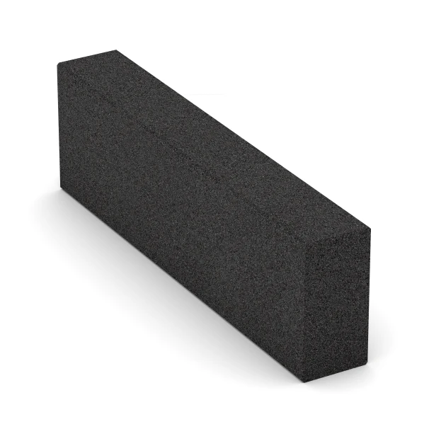 Aufsicht auf die Unterseite, also die Bodenseite von WARCO-Formteil 7028 - Rubber granulate block step im Format 100 x 30 x 15 cm.