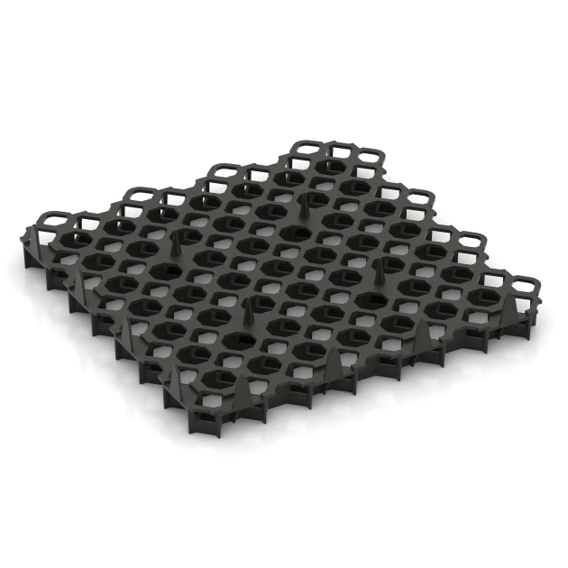 Aufsicht auf die Unterseite, also die Bodenseite von WARCO-Formteil 5207 - Plastic ground grid im Format 47,6 × 47,6 × 4 cm | 0,226 m².