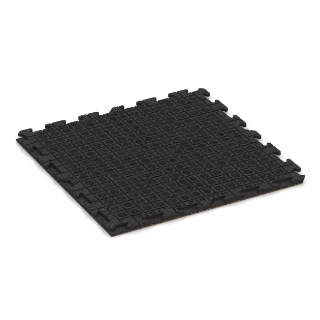Aufsicht auf die Unterseite, also die Bodenseite von WARCO-Formteil 1575 - Playground flooring im Format 1000 x 1000 x 30 mm.