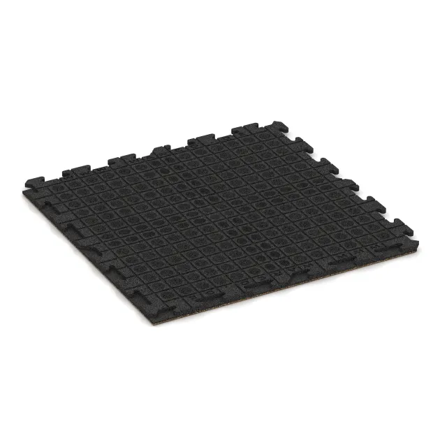 Aufsicht auf die Unterseite, also die Bodenseite von WARCO-Formteil 1583 - Playground flooring im Format 1000 x 1000 x 30 mm.