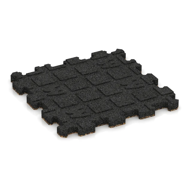 Aufsicht auf die Unterseite, also die Bodenseite von WARCO-Formteil 3716 - Fitness Mat Premium 2 cm im Format 30,6 x 30,6 x 2 cm | 0,094 m².