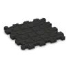 Aufsicht auf die Unterseite, also die Bodenseite von WARCO-Formteil 4452 - Rubber click tile im Format 306 x 306 x 20 mm.