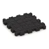 Aufsicht auf die Unterseite, also die Bodenseite von WARCO-Formteil 4281 - Rubber click tile im Format 306 x 306 x 30 mm.